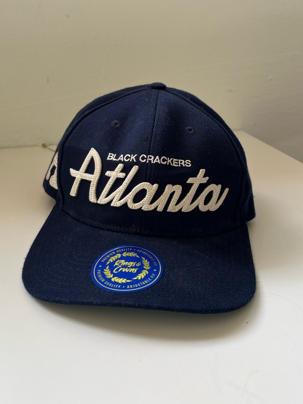 Vintage 80s Atlanta Navy Snapback Hat